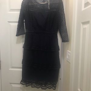 ASOS crochet blue knee length dress